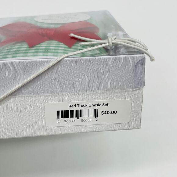 NIB 3 Marthas Red Truck Onesie Gift Set - Picture 4 of 4
